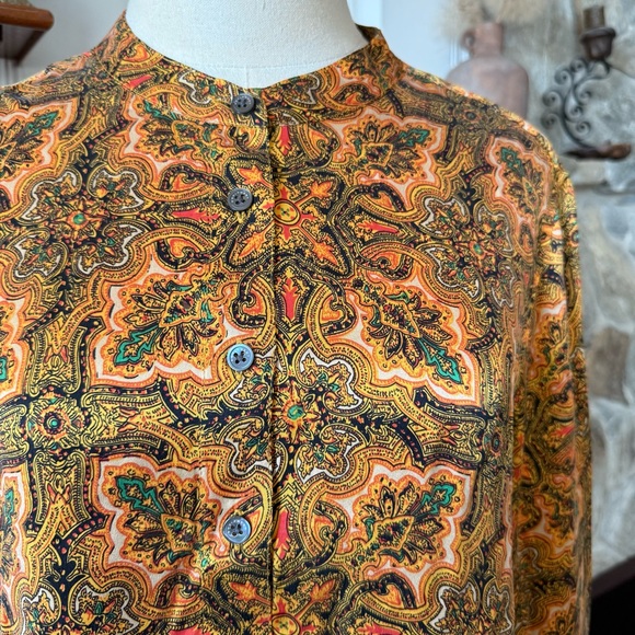 Equipment Femmé Silk Paisley Long Sleeve Blouse Large - Picture 3 of 7